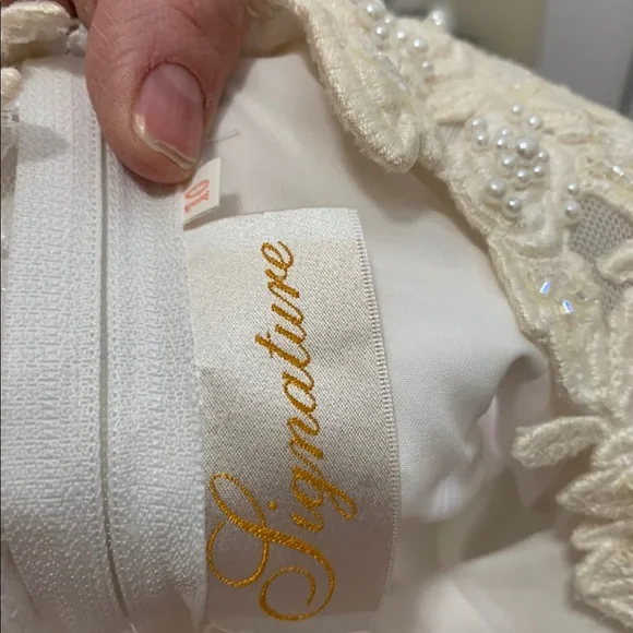 Signature Cream White Lace Sleeveless A-Line Maxi Wedding Dress - Picture 9 of 9